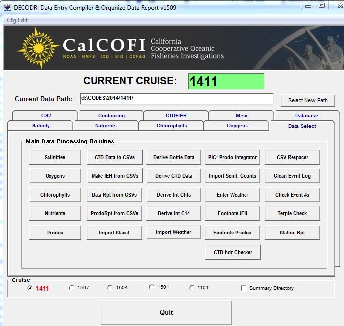 DECODR 1509 main screen